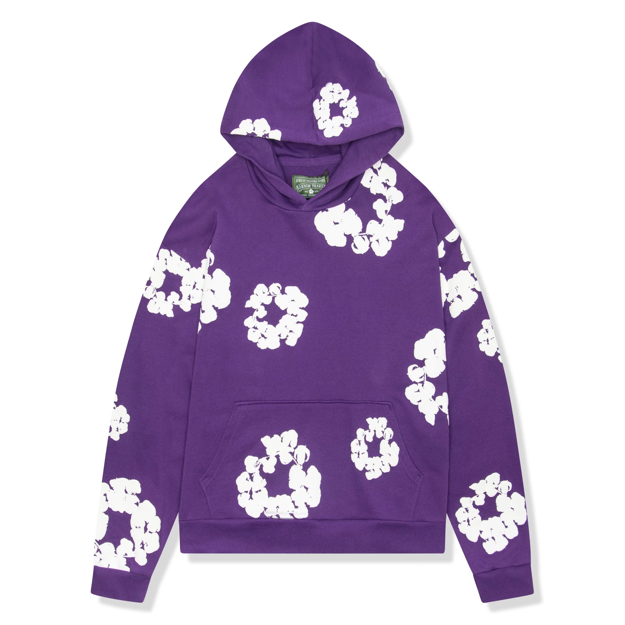 Ftonrview of Denim Tears The Cotton Wreath Purple Hoodie